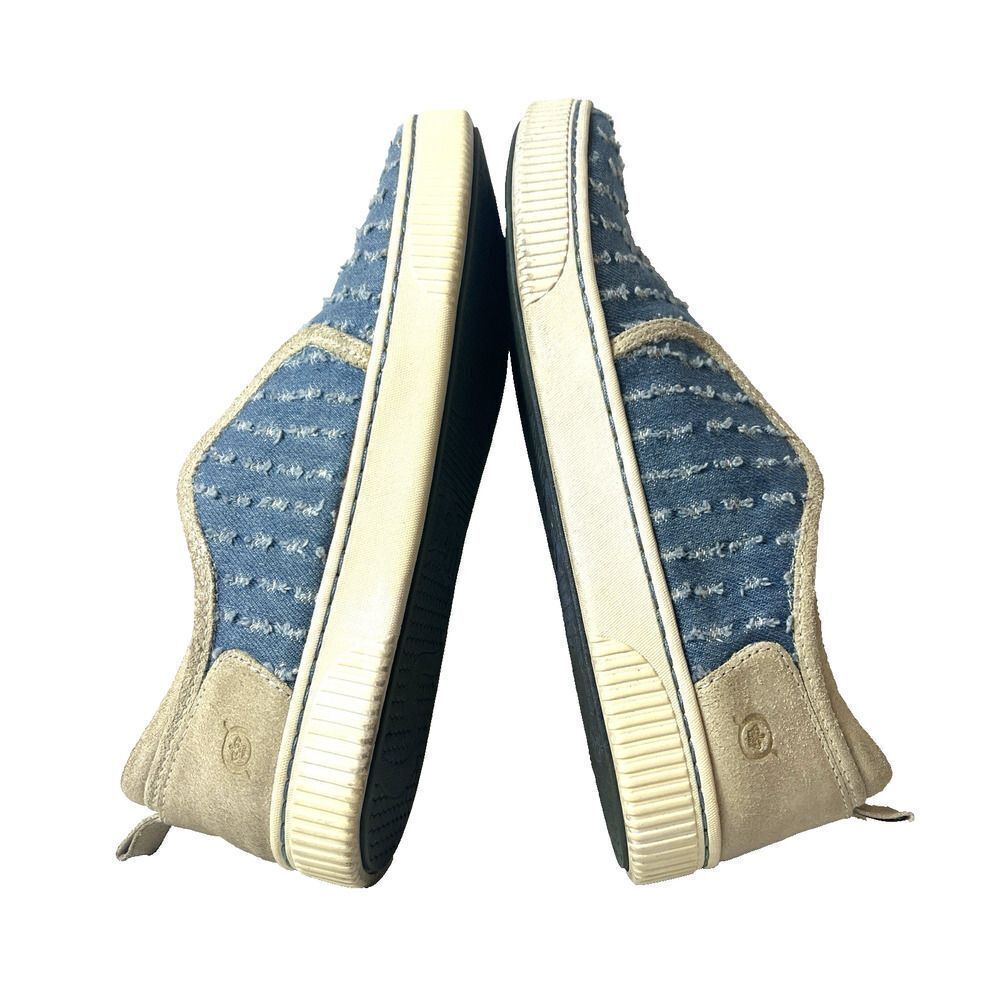 Born Flats Womens Size 7.5M Blue Tan Canvas/Leather Comfort Casual Slip On Shoes - Picture 5 of 11